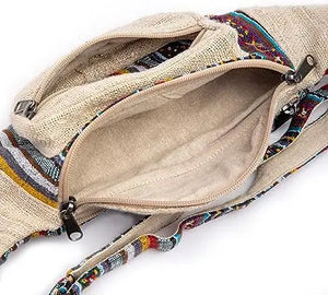 Elevate Your Wardrobe with White Hemp Fanny Pack Boho Freakmandu