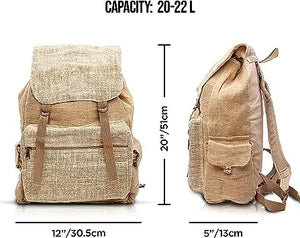 Fashionable Hemp Travel Gear- "Drawstring Hemp Backpack" Freakmandu