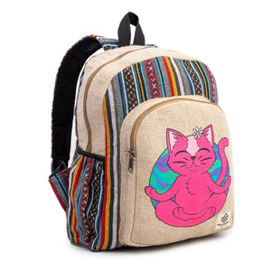 Stylish Cat Print Design Hemp Bag Freakmandu