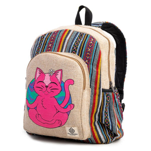 Stylish Cat Print Design Hemp Bag Freakmandu